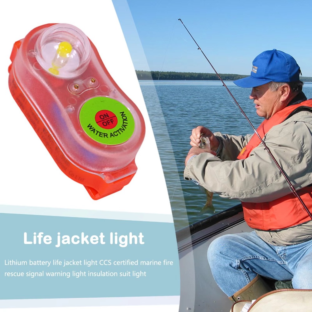 Life Jacket - 1/2 ชิ้น ไฟ LED กันน้ำสำหรับเสื้อชูชีพ ไฟสัญญาณฉุกเฉินน้ำหนักเบา