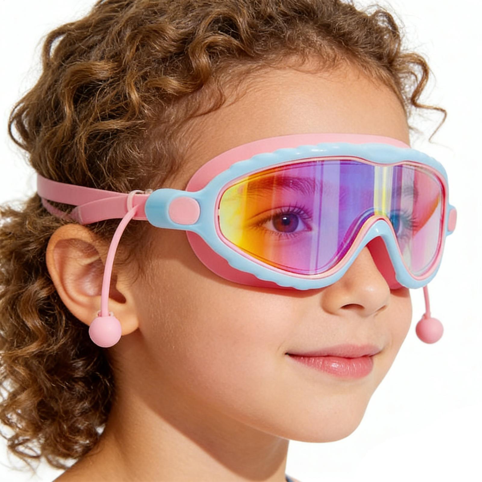 Goggles Swim - แว่นตาสำหรับเด็กสำหรับว่ายน้ำป้องกันหมอกป้องกันรังสียูวีแว่นตาว่ายน้ำสำหรับเยาวชนสำหรับดำน้ำวันหยุดโต้คลื่นสระว่ายน้ำแม่น้ำวันหยุดฤดูร้อน