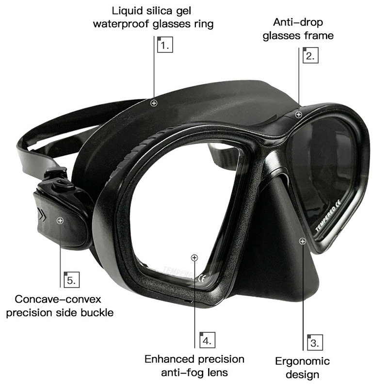 หน้ากากดำน้ำแบบกระจกนิรภัยความ - Snorkel Set บทวิจารณ์และราคา