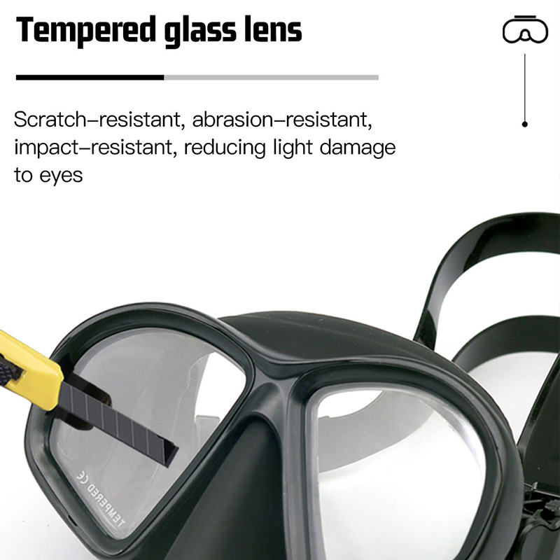 หน้ากากดำน้ำแบบกระจกนิรภัยความ - Snorkel Set บทวิจารณ์และราคา