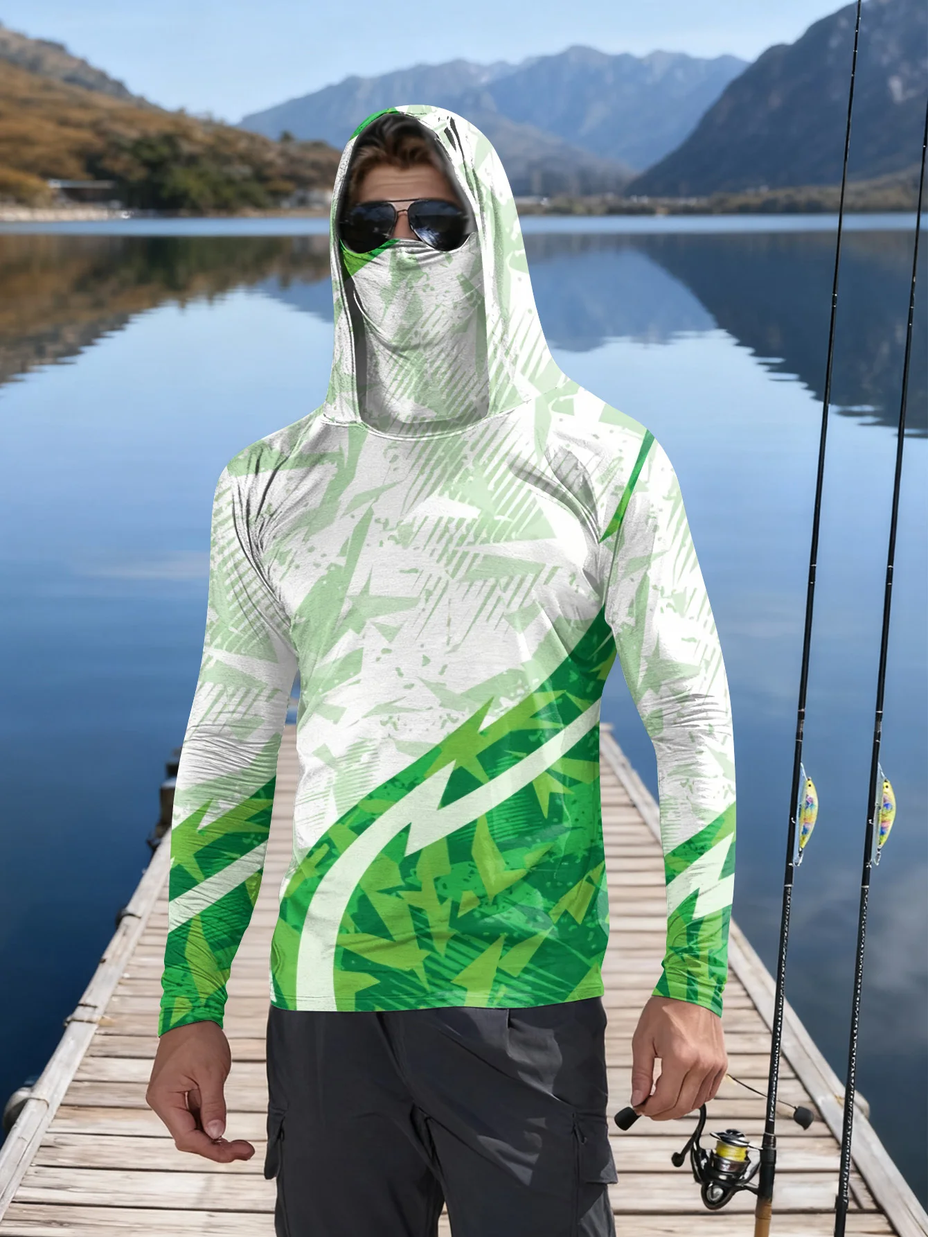 เสื้อตกปลาผู้ชาย มีฮู้ด ป้องกั - Rash Guard บทวิจารณ์และราคา