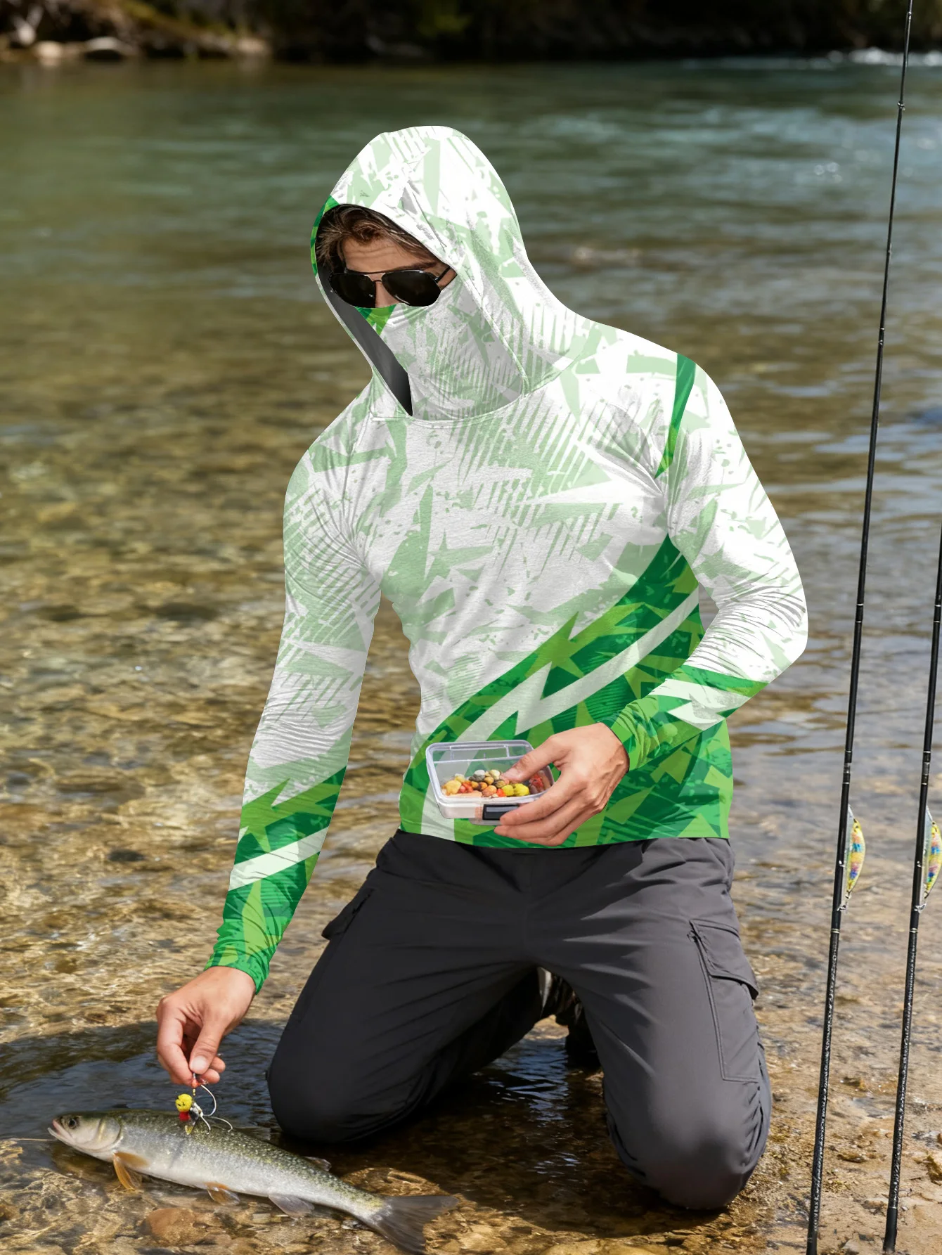 เสื้อตกปลาผู้ชาย มีฮู้ด ป้องกั - Rash Guard บทวิจารณ์และราคา