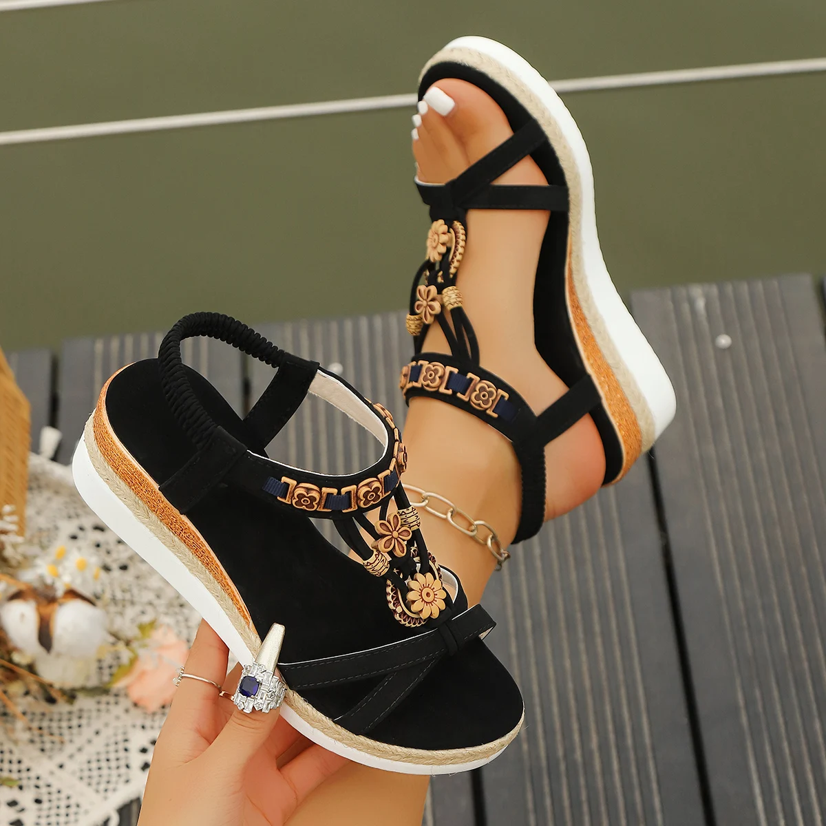 รองเท้าส้นเตารีดแบบสานสำหรับผู - Water Shoes บทวิจารณ์และราคา